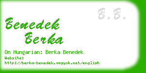 benedek berka business card